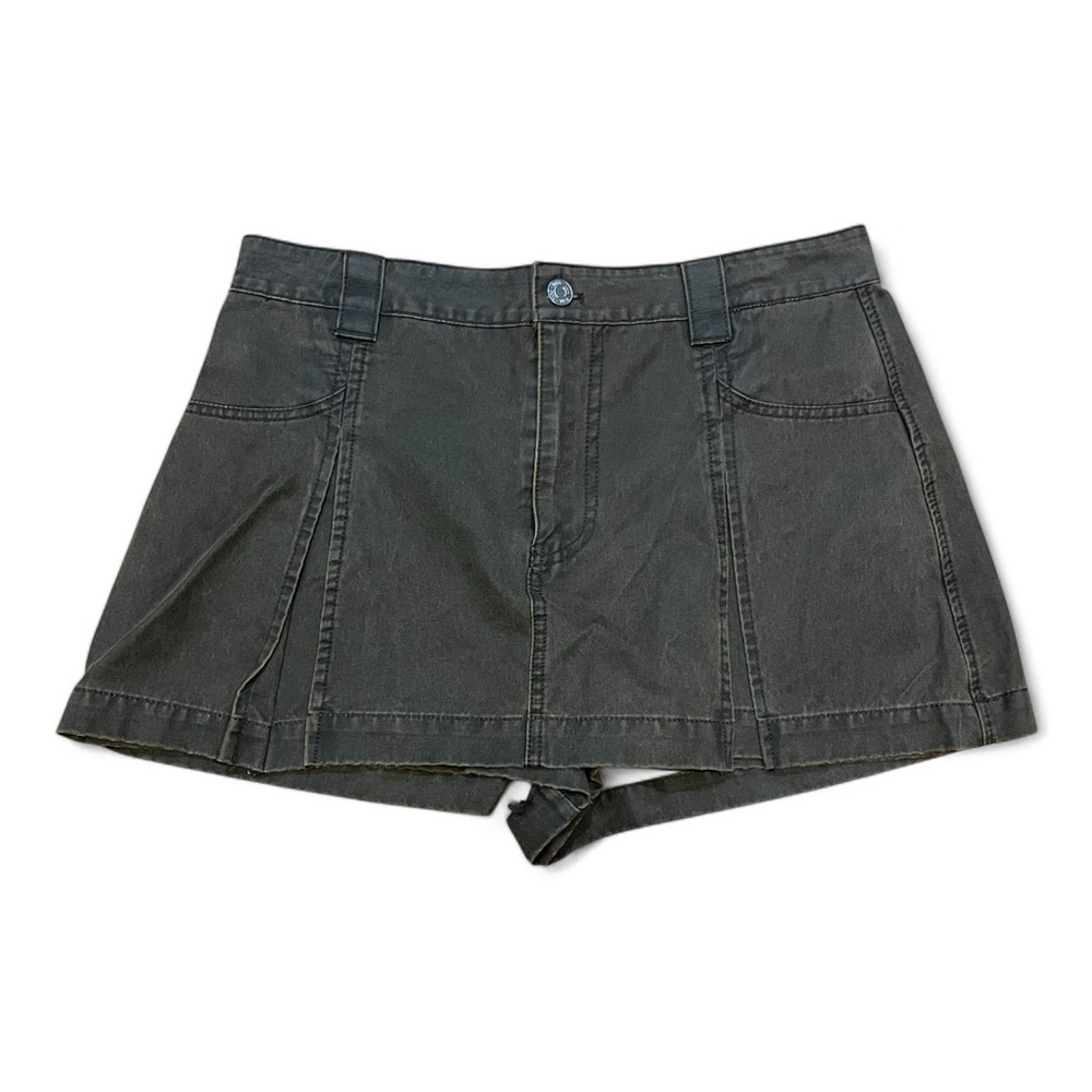 Zara  Faux Leather Pleated Mini Faded Brown Skirt Skort Boho Moto Size Medium‎